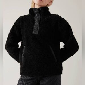 Athleta Cozy Sherpa Snap Pullover